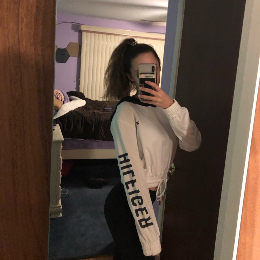 Tommy Hilfiger cropped drawstring hoodie
